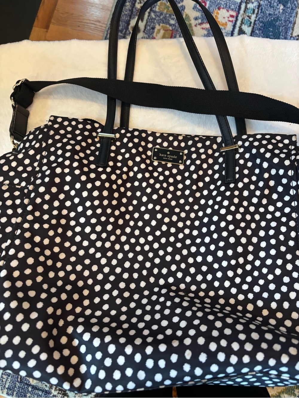 kate spade Black and White Polka Dot diaper Bag